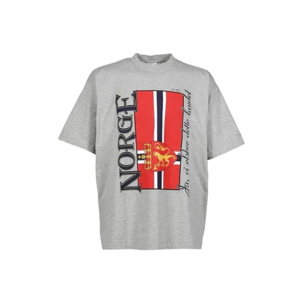 Design Norway National Team Vintage Graphic T-Shirt Gray T-Shirts - 11