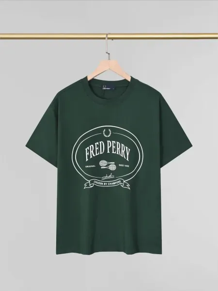 Fred Perry Heritage Logo Oval Print T-Shirt Forest Green - 1