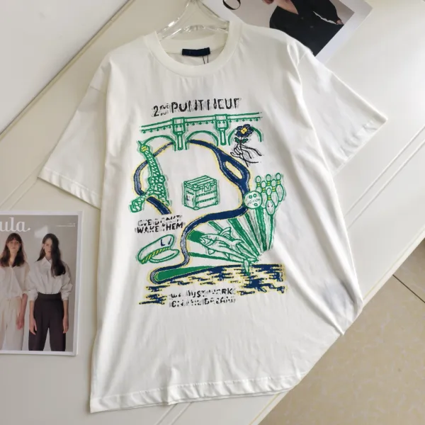 Design Graphic Print Oversized T-Shirt White - 3