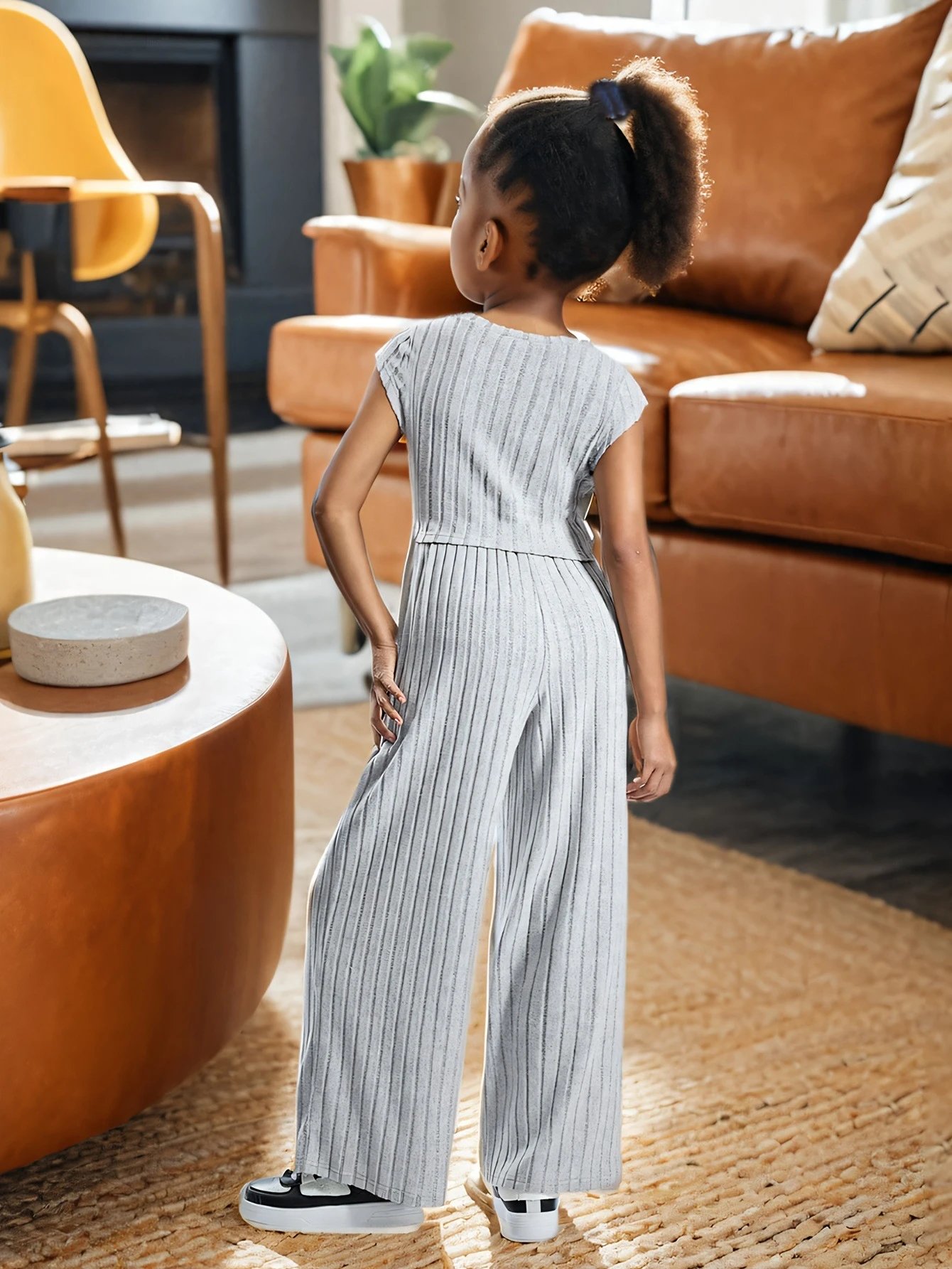 Design Ribbed Two-Piece Set Gray - 3