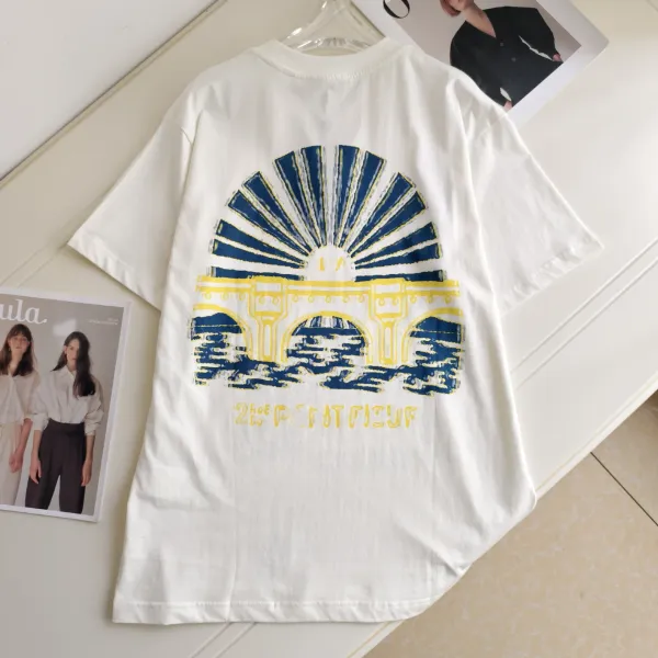 Design Graphic Print Oversized T-Shirt White - 6