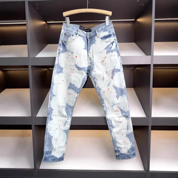 Purple Brand Paint Splatter Washed Denim Jeans - 1