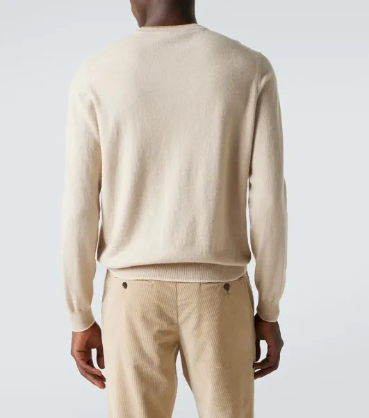 Design Knit Sweater in Cream with Textured Waffle Stitch - 6