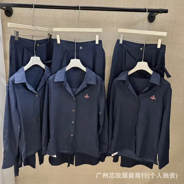 Vivienne Westwood Red Label Shirt and Wrap Skirt Set Navy - 3