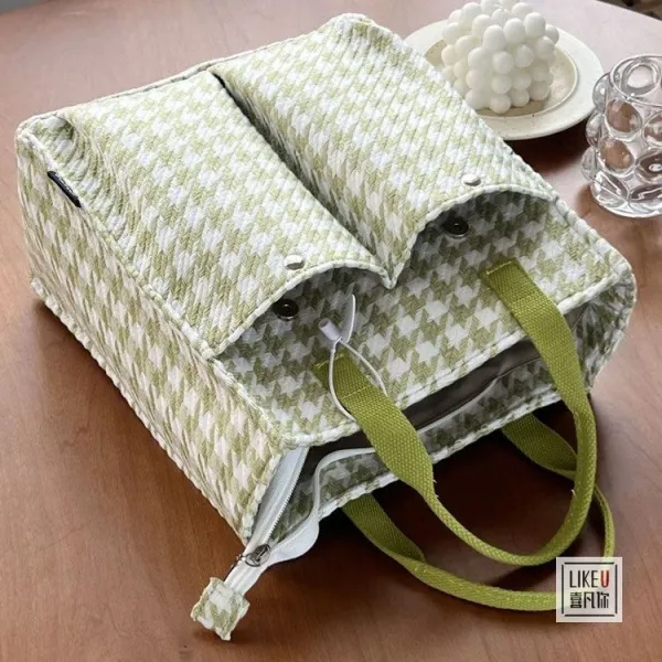 Design LIKEU Houndstooth Green Tote Bag - 25