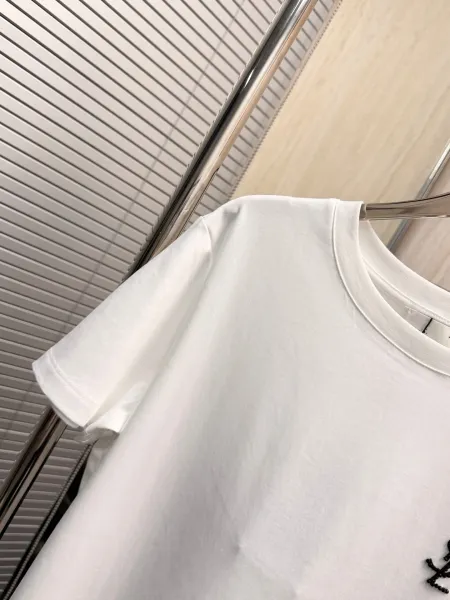 Saint Laurent Monogram Embroidered White T-Shirt - 10