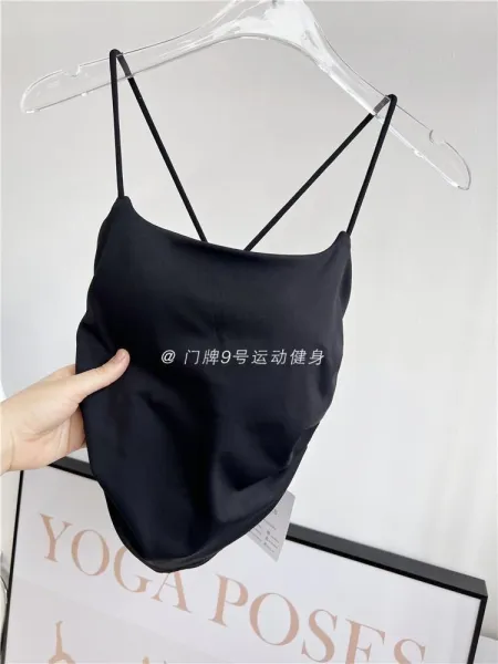 Design Cross-Back Satin Camisole Black Top Vest Top - 8