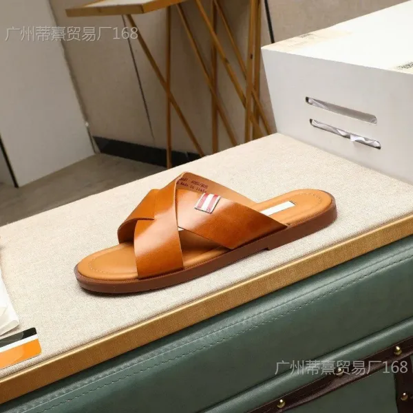 Thom Browne Cross-Strap Velvet Slippers Black - 11