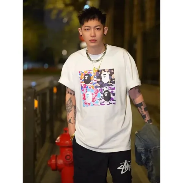 A Bathing Ape x Supreme Collaboration Graphic T-Shirt White - 4
