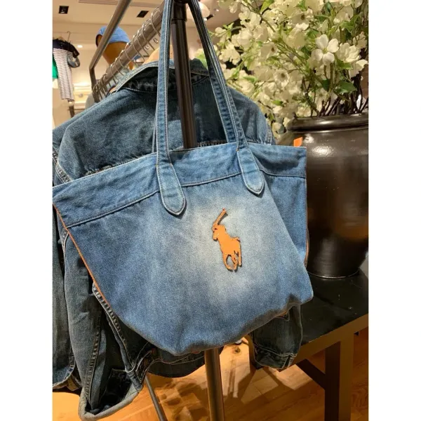 Polo Ralph Lauren Denim Tote Bag Blue - 1