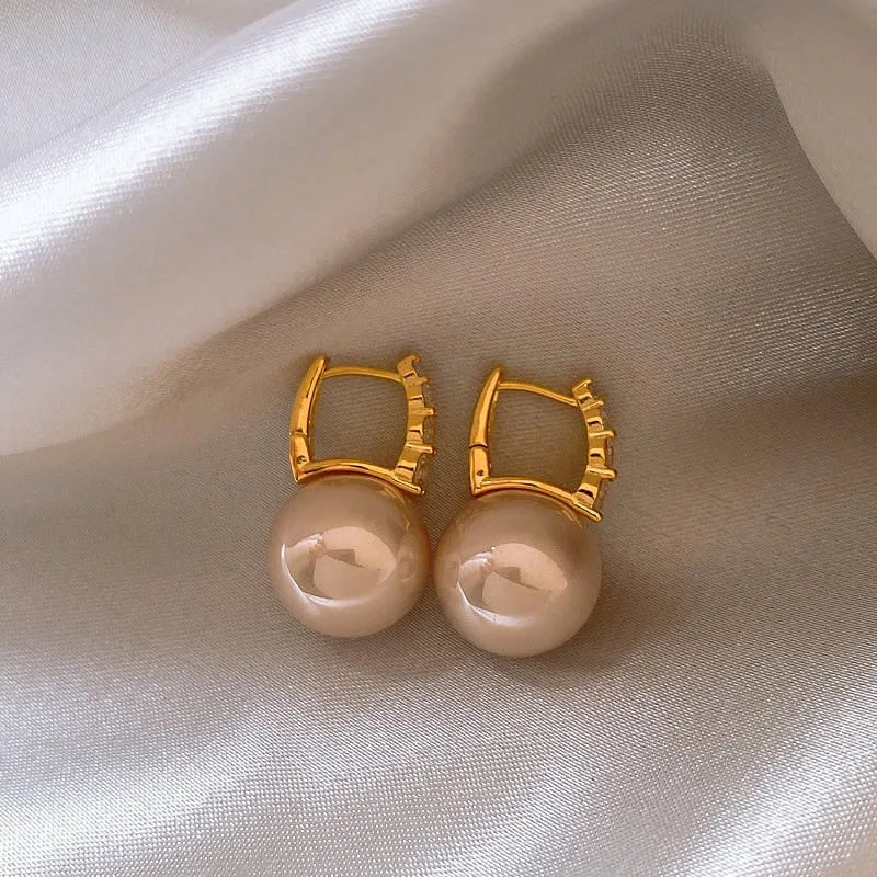 Design Pearl Drop Earrings with Cubic Zirconia in Gold-Tone Setting Jewelry - 19