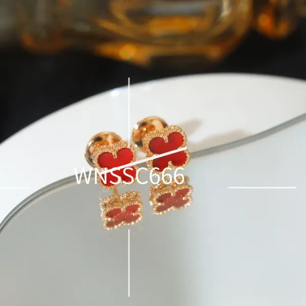Van Cleef & Arpels Alhambra Motif Mother-of-Pearl Earrings Rose Gold - 7