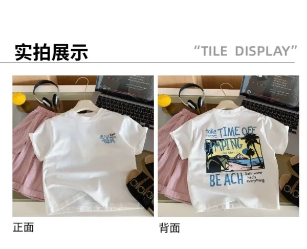 Design Embroidered Graphic T-Shirt Light Blue T-Shirt - 6