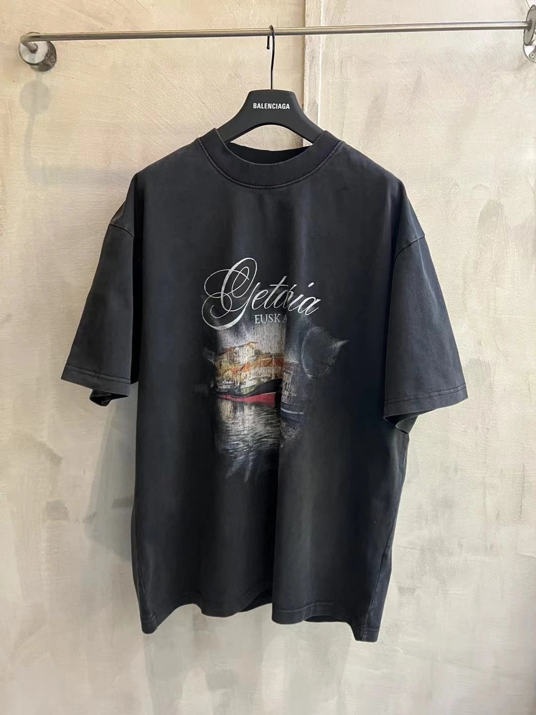 Balenciaga Collegiate Arch Logo 01 Black T-Shirt - 3