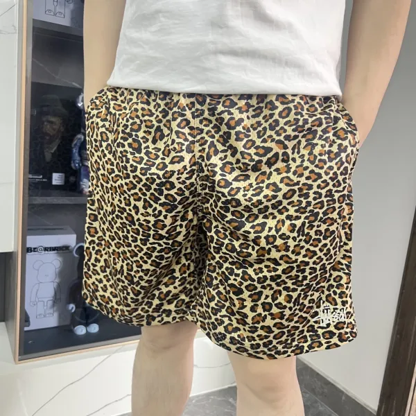 Stussy Leopard Print Drawstring Shorts Multicolor - 3