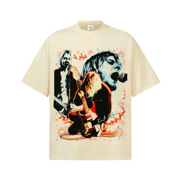 Nirvana x Unknown Artist Graphic Print Beige T-Shirt - 1