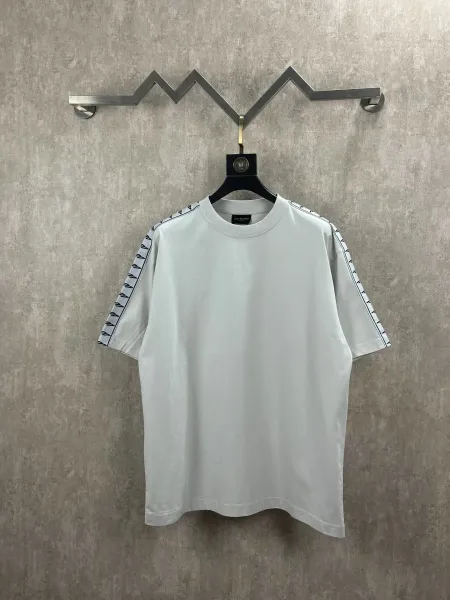 Balenciaga Logo Tape T-Shirt Light Gray - 1