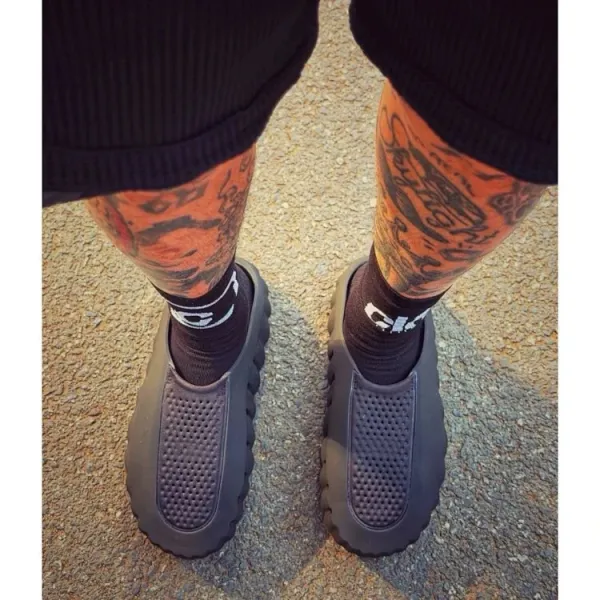 Design Mind 001 White Perforated Slip-On Sneakers - 13