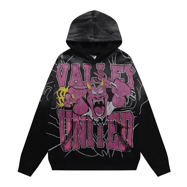 Design Valley United Graphic Hoodie Black Hoodie - 1