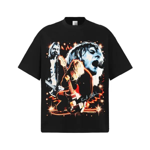 Nirvana Kurt Cobain Graphic Black T-Shirt - 1