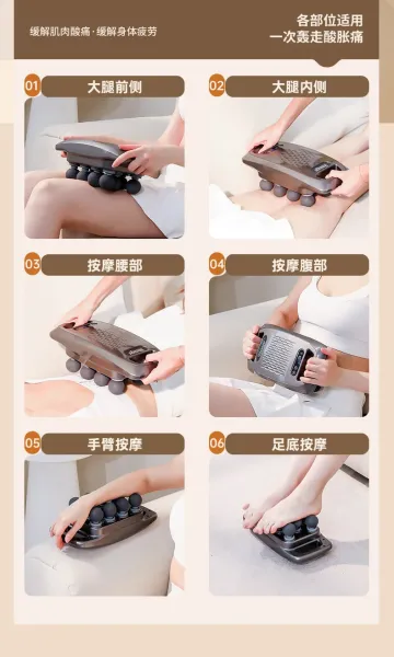 Design Portable Shiatsu Massager White Electronics - 32