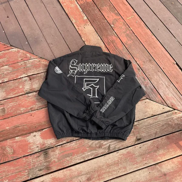 Supreme Gothic Logo Windbreaker Black Jacket Outerwear - 10