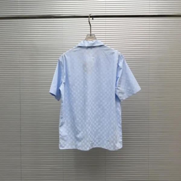 Design Short-Sleeve Checkerboard Shirt Light Blue - 4