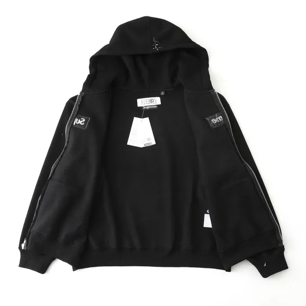 Supreme Paint Splatter Box Logo Zip-Up Hoodie Navy - 14