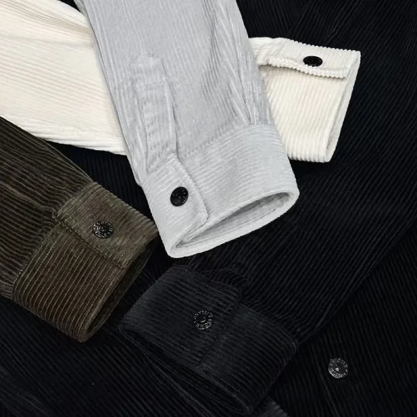 Stone Island Corduroy Shirt in Black, Brown, Gray, and Off-White - 16