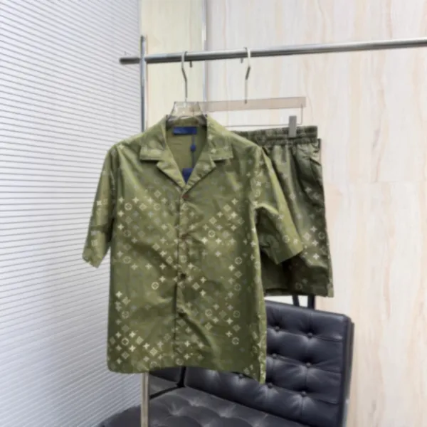 Louis Vuitton Monogram Silk Pajama Set Army Green - 1
