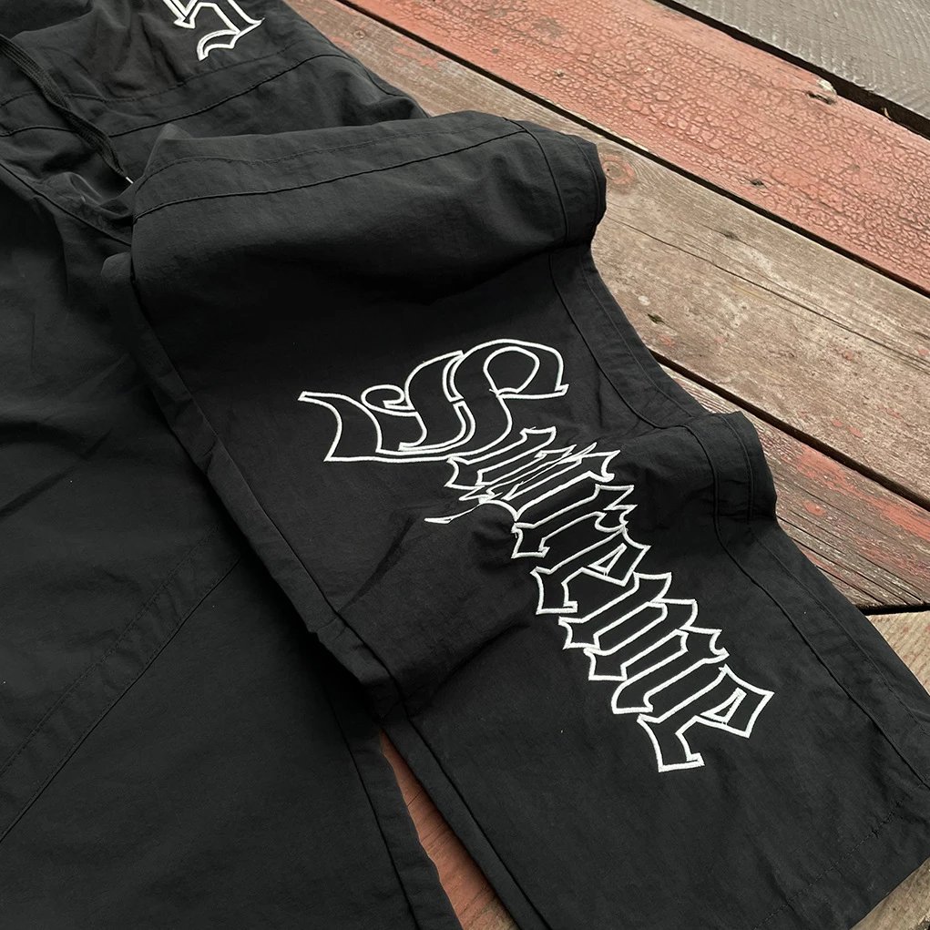Supreme Gothic Logo Windbreaker Black Jacket Outerwear - 14