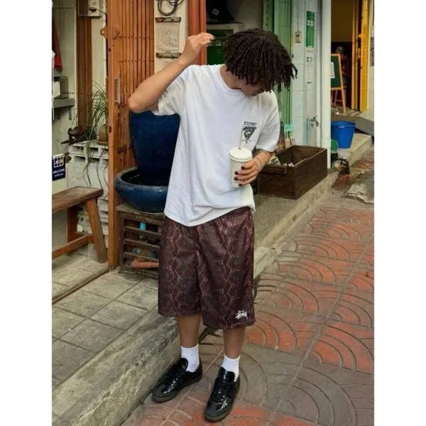 Stussy Snake Print Shorts Black Multicolor - 11