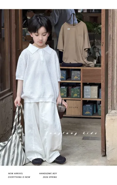 Design MKX Studio Knit Polo Shirt and Wide-Leg Pants Set in Off-White Sets - 24