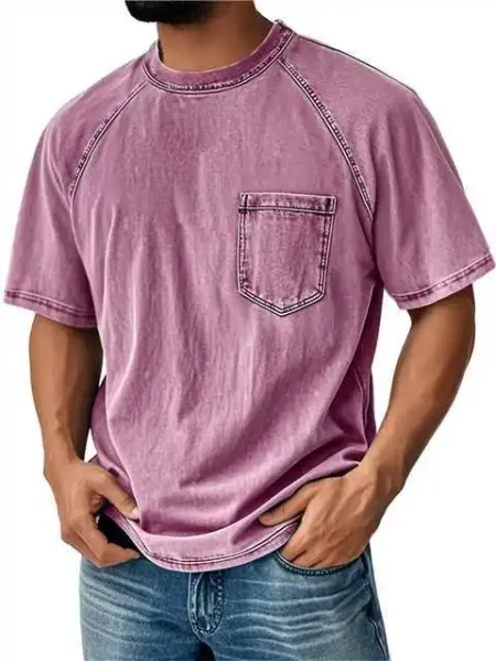 Design Denim-Effect Pocket T-Shirt Blue T-Shirts - 11