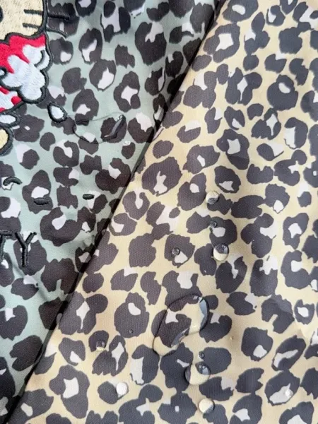 Hello Kitty Leopard Print Tote Bag with Embroidered Character and Charm - 36