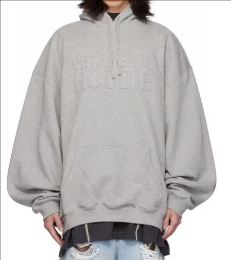 Vetements Embossed Hoodie Gray Hoodie - 1