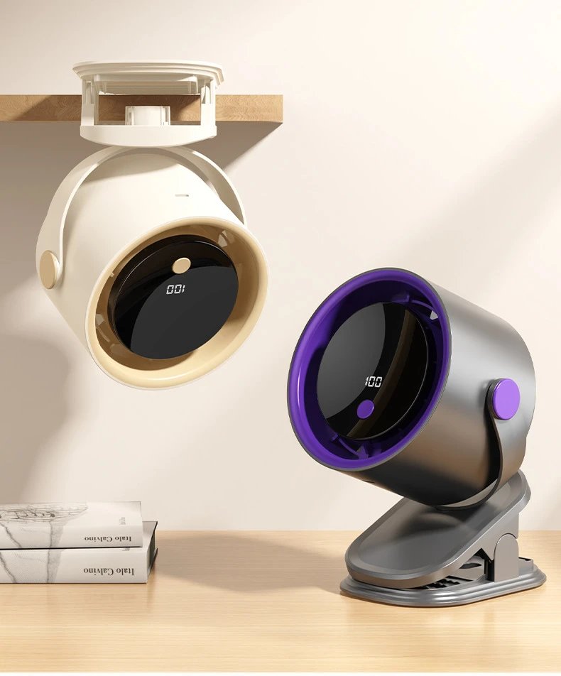 Design Multifunctional Desktop Circulating Clip Fan Purple Electronics - 25