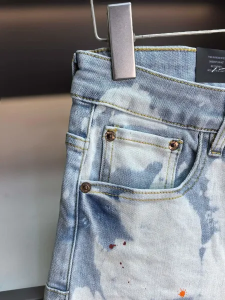 Purple Brand Paint Splatter Washed Denim Jeans - 10