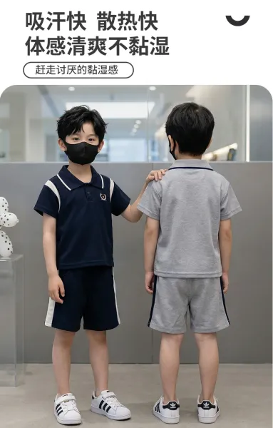 Design Navy Polo Shirt and Shorts Set with White Trim - 6