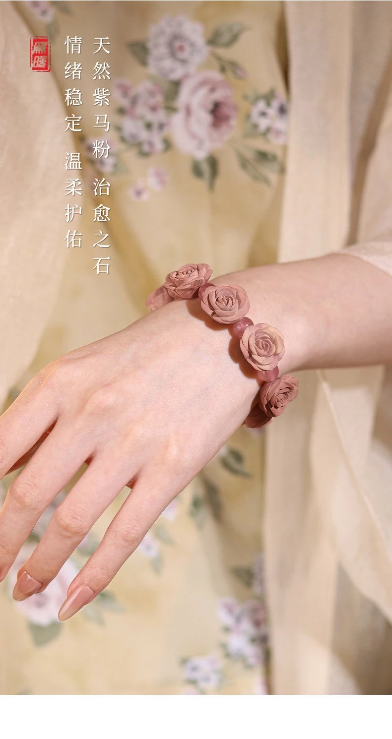 Design FENWUMEIGUI Pink Mist Rose Bracelet Jewelry - 10
