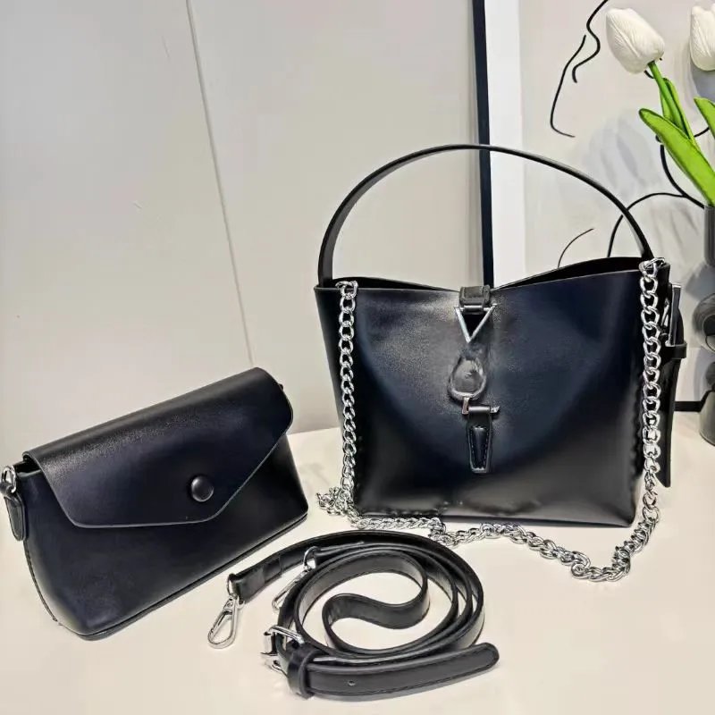 Saint Laurent Monogram Chain Bucket Bag Black Shoulder Bags