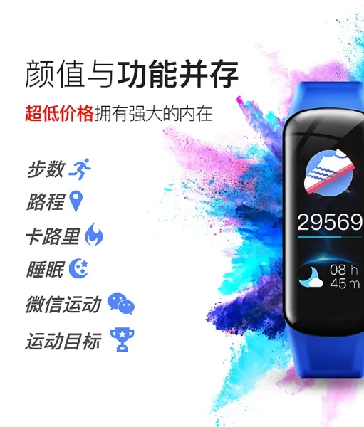 Design Fitness Tracker Purple Smart Band - 4