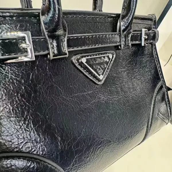 Prada Cahier Mini Black Patent Leather Handbag - 9