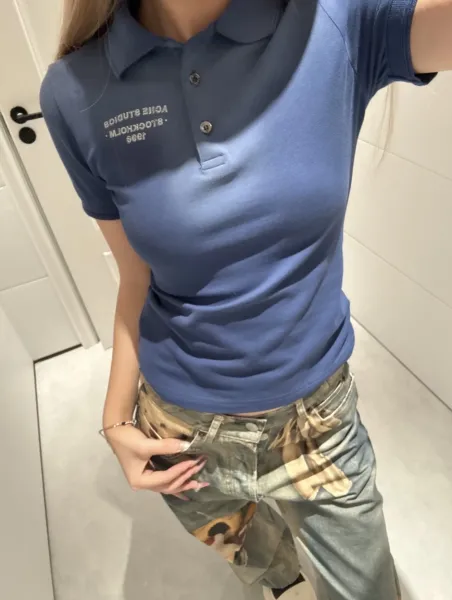 Acne Studios Stockholm 1996 Polo Navy Polo Shirt - 5