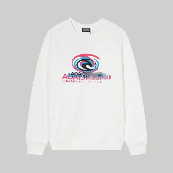 Design Abstract Swirl Graphic White Hoodie - 1