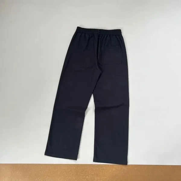 Design Wide-Leg Relaxed Fit Navy Pants - 15