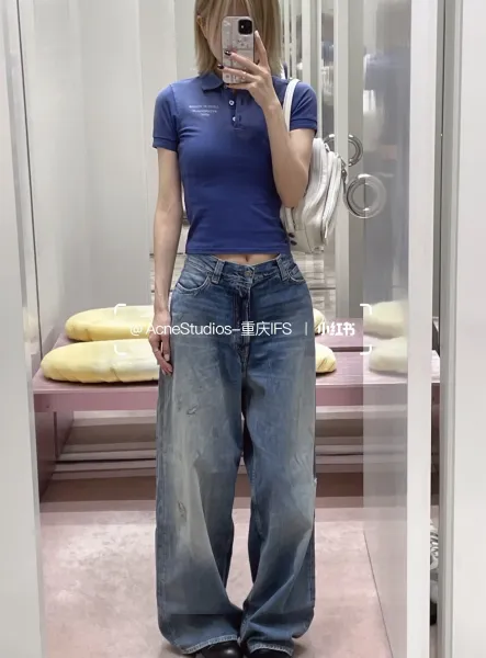 Acne Studios Stockholm 1996 Polo Navy Polo Shirt - 12