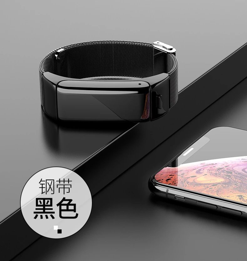 Design Smart Fitness Band Gold Pink Leather Strap Smartwatch - 13