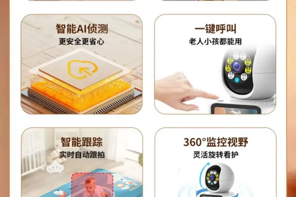 Design Smart Baby Monitor with 360° Pan-Tilt Camera and Touchscreen Display White Electronics - 5