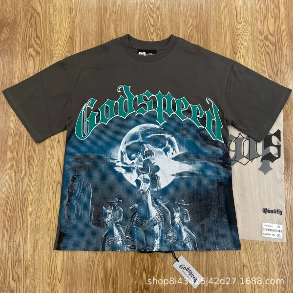 Godspeed Hollywood Fire Print Cream T-Shirt - 5